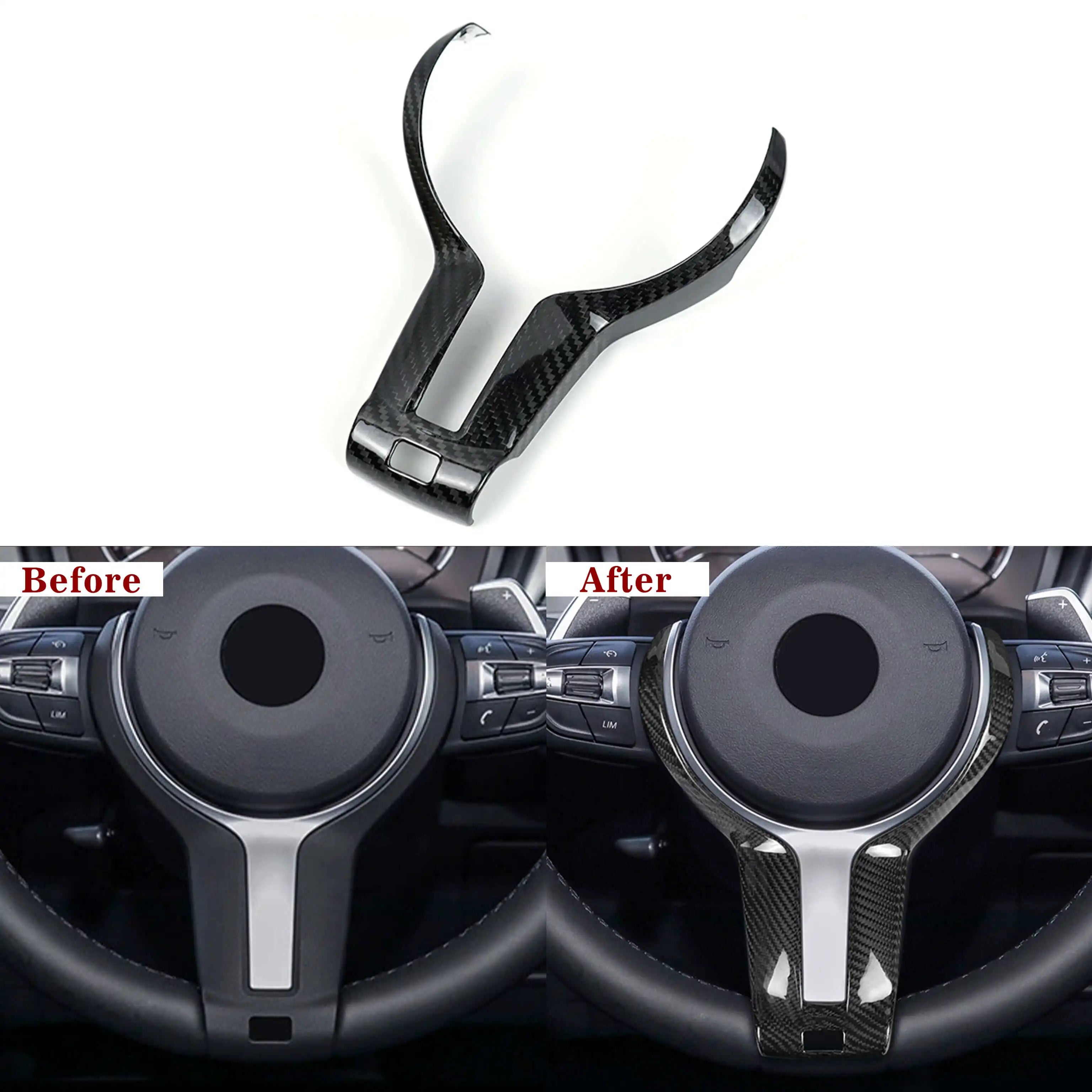 Carbon Fiber Steering Wheel Button Trim Cover for BMW M2, M3, M4 (F87, F80, F82, F83)
