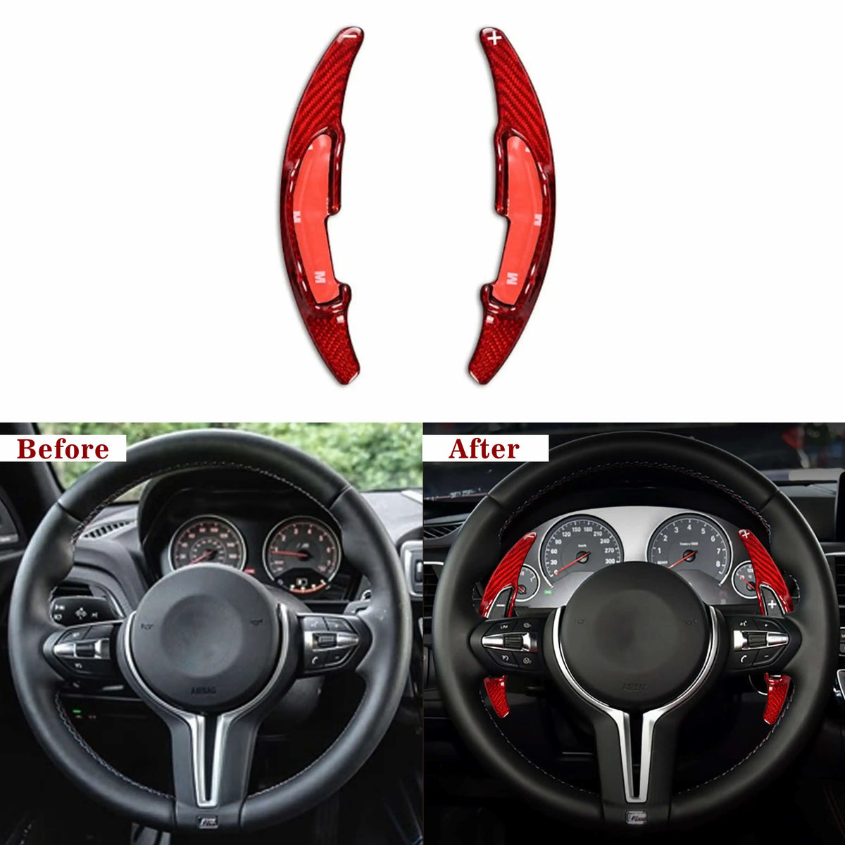 Carbon Fiber Paddle Shifter Extensions for BMW M2, M3, M4, M5, M6, X5M, X6M (2011–2019)