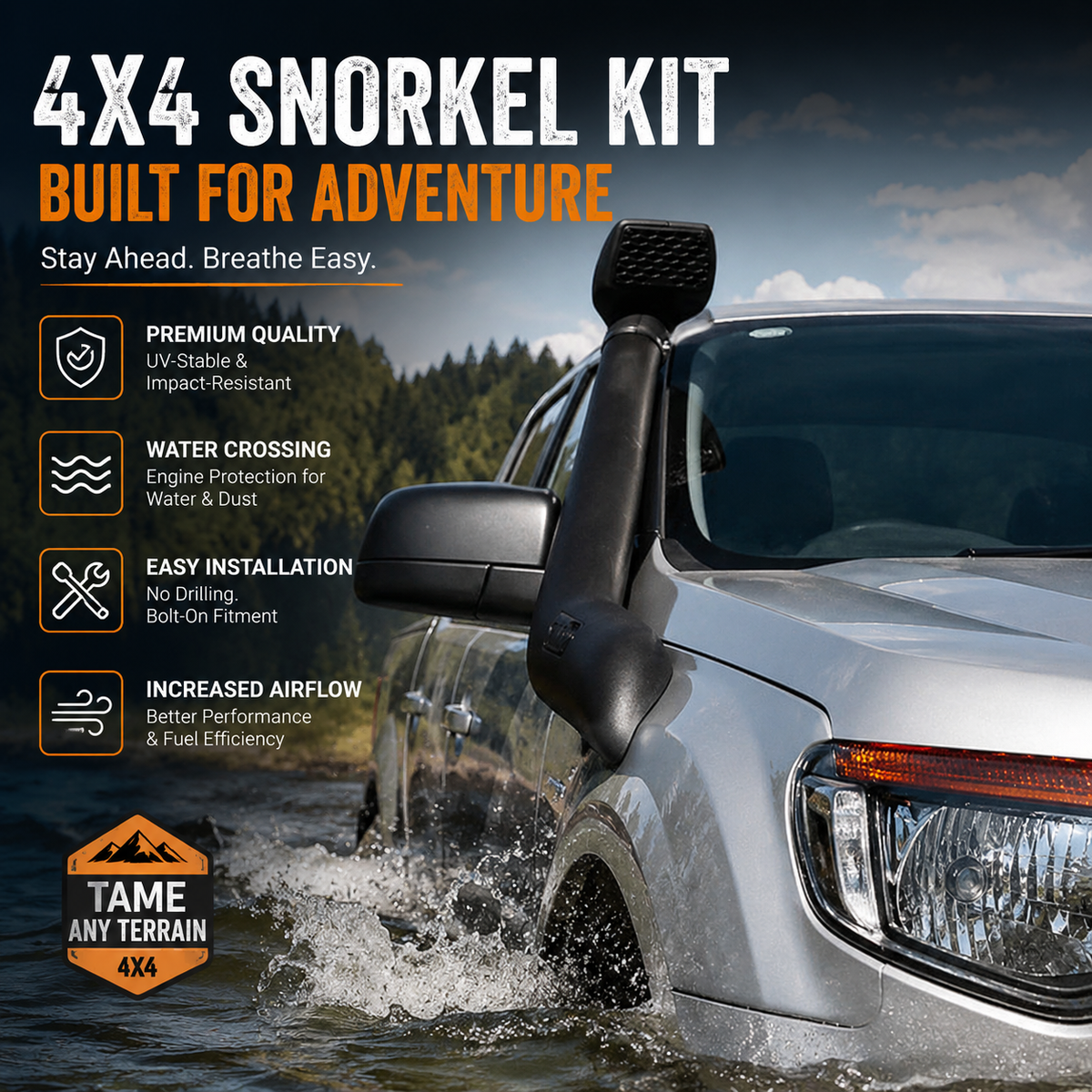 Snorkel Kit Compatible With 2011-2015 Ford PX Ranger Wildtrak & XLT 3.2L Diesel