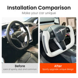 Tesla Model X Yoke Steering Wheel 2016-2020 White Smooth Leather Heated Replacement