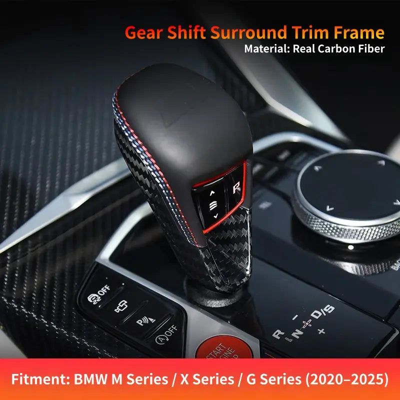 Real Carbon Fiber Gear Shift Knob Trim Cover for BMW M3 M4 M2 X3M X4M X5 X6M Interior Upgrade