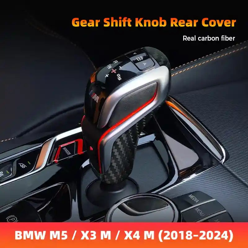 BMW M Series Dry Carbon Fiber Gear Shift Knob Trim Cover Interior Overlay Compatible With M5 X3M X4M 2018-2024