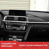 BMW 3 Series 4 Series F30 F32 Carbon Fiber Center Console Dashboard Interior Trim Panel Cover Compatible With F30 F31 F34 F32 F33 F36 LCI