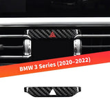 Dry Carbon Fiber Hazard Light Switch Trim Cover for BMW 3 Series G20 G28 2020-2022 Interior Dashboard Overlay Accessory