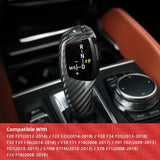 BMW Carbon Fiber Gear Shift Knob Trim Cover for F10 F20 F30 F32 F01 E70 F15 RHD Compatible Interior Overlay