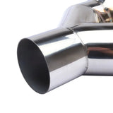 Y-Type Dual Outlet Stainless Steel Exhaust Tip 63mm Inlet Weld-On Double Exhaust Pipe 76-102mm Universal Fit