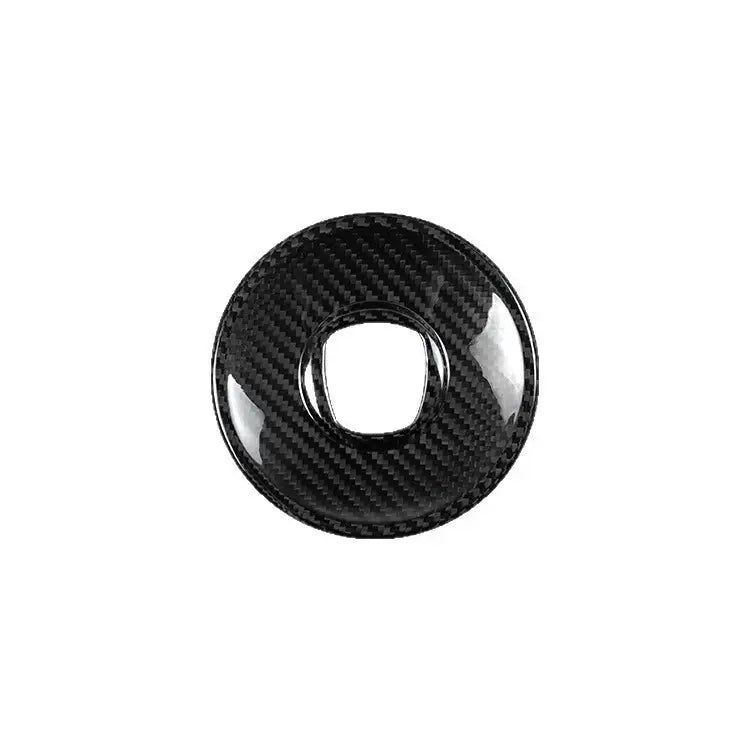 Real Dry Carbon Fiber Steering Wheel Center Trim Cover for Fiat 500 2008-2023 Interior Decoration Overlay