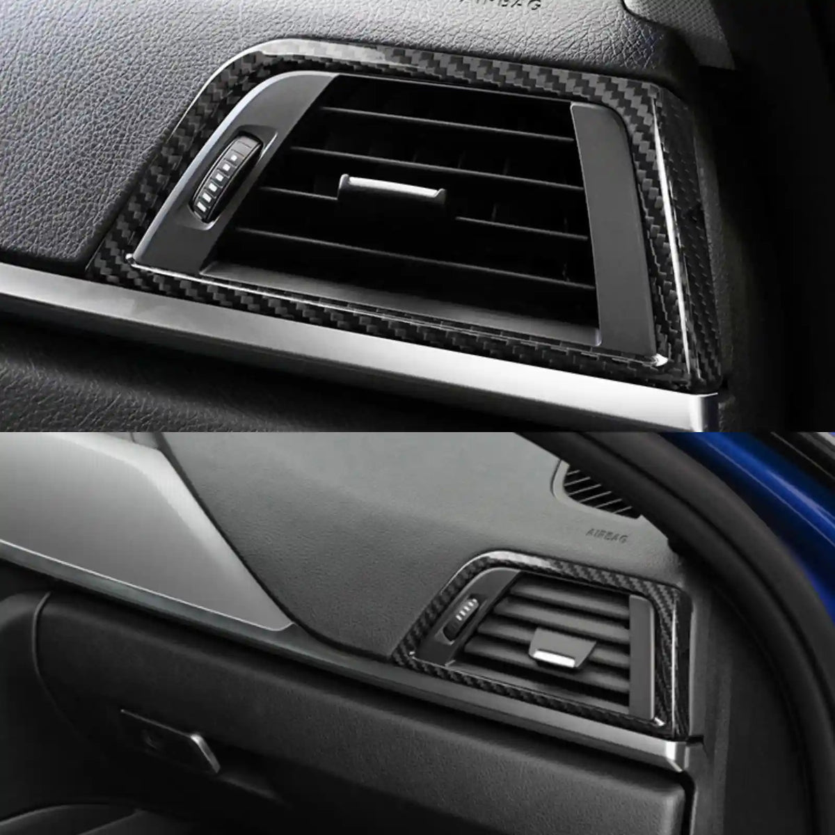 BMW 3 Series F30 F31 Carbon Fiber Passenger Side Air Vent Trim Cover Interior Overlay Dry Carbon Fiber Interior Upgrade