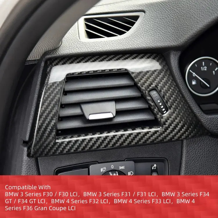 BMW 3 Series F30 F31 F34 & 4 Series F32 F33 F36 LCI Dry Carbon Fiber Driver Side Air Vent Trim Interior Overlay Cover Frame