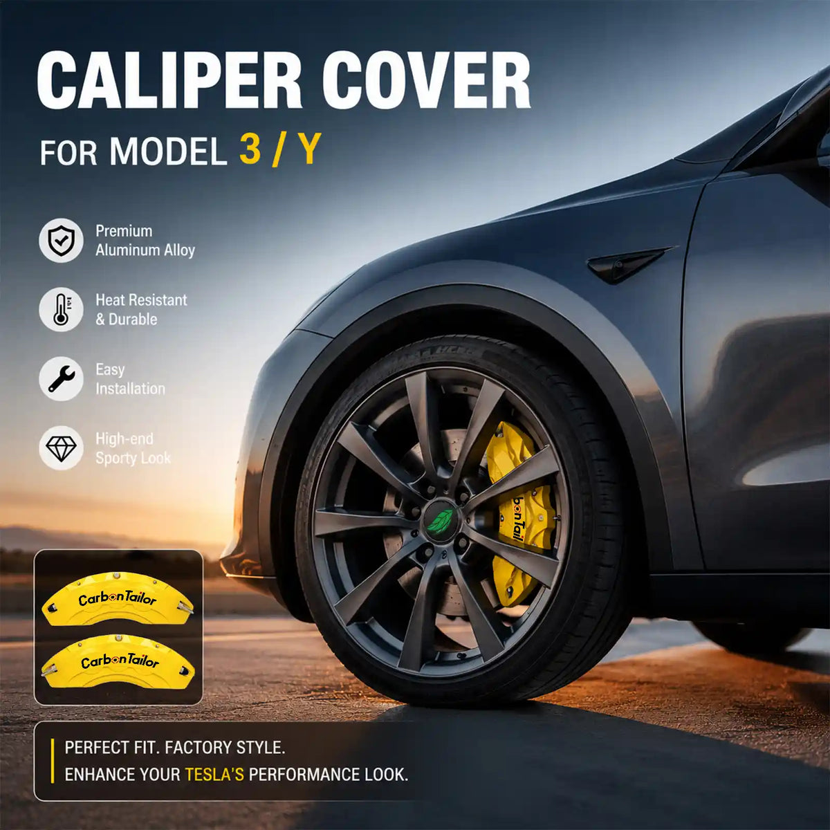 Tesla Model 3 Model Y Brake Caliper Covers Performance Style - Vehicle-Specific Bolt-On Caliper Covers