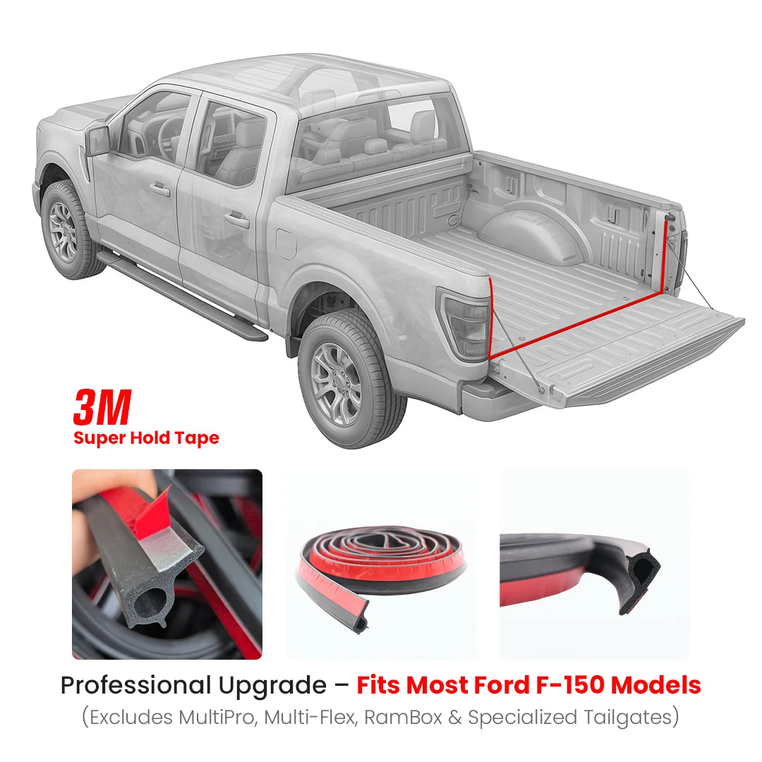 CarbonTailor TailGuard Seal – Weatherproof Tailgate Seal for Ford F-150