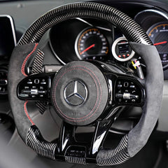 2018-2021 Mercedes-Benz AMG Custom Carbon Fiber Steering Wheel for C, CLA, CLS, E, G, GLA, GLB, GLE, GT, S-Class
