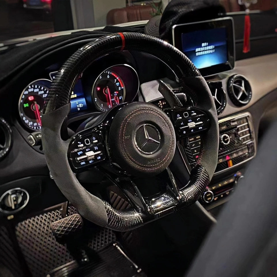 2018-2021 Mercedes-Benz AMG Custom Carbon Fiber Steering Wheel for C, CLA, CLS, E, G, GLA, GLB, GLE, GT, S-Class