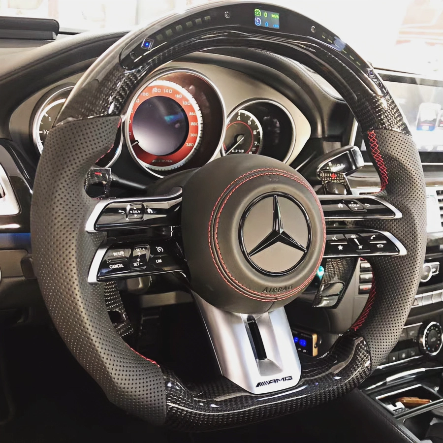 2022-2024 Mercedes-Benz AMG Custom Carbon Fiber Steering Wheel for C, CLA, CLS, E, G, GLA, GLB, GLE, GT, S-Class