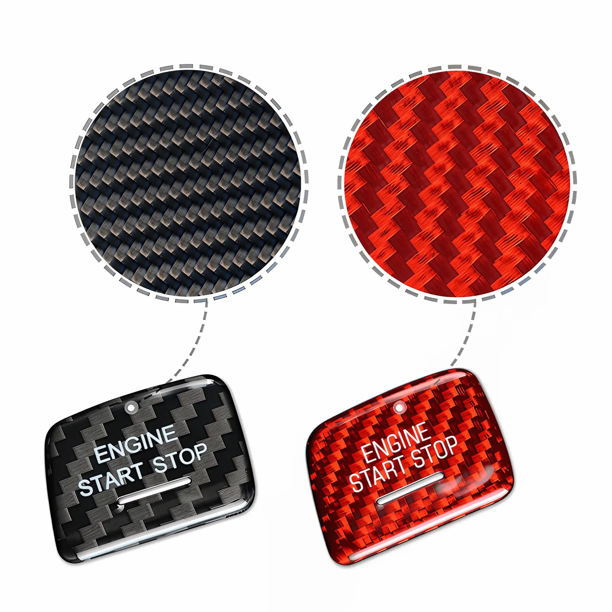 Carbon Fiber Start Stop Engine Button Cover for Camaro (2016–2024) &amp